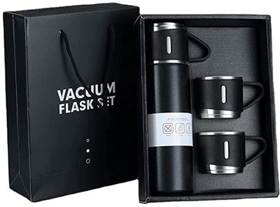 EXOLLENT 500 ml Steel Flask(Pack of 1, Black)