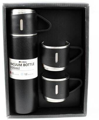 Harikaran 500 ml Steel Flask(Pack of 1, Black)