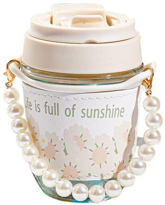 GOOD TO GREAT CREATION 400 ml Glass Sipper(Pack of 1, White)