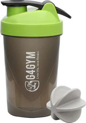G4GYM 500 ml Plastic Shaker(Pack of 1, Green, Black)