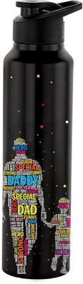 NIRLON 1000 ml Steel Bottle(Pack of 1, Black)