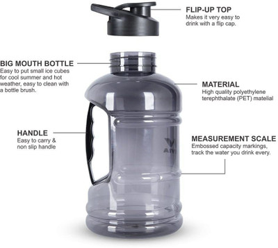 AFFENDS 1500 ml Plastic Shaker(Pack of 1, Black)