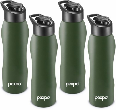 pexpo 750 ml Sports and Hiking Stainless Steel Water Bottle, Bistro-Xtreme 750 ml Bottle(Pack of 4, Green, Steel)