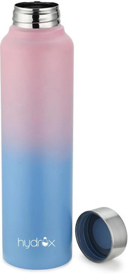 Hydrox Stainless Water Bottle Leak-Proof for School, Gym, and Daily Use 1000 ml Bottle(Pack of 1, Pink, Blue, Steel)