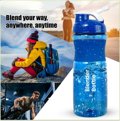 Quickfit Blender Shaker Bottle with Whisk Ideal for Protein Shake Pre-Workout Holds upto 750 ml Shaker(Pack of 1, Blue, Plastic)