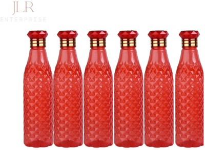JLR Enterprise Plastic Fridge Water Bottle Set Of 6, Crystal Diamond Texture Design 1000 ml Bottle(Pack of 6, Red, PET)