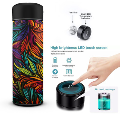 inventoo The Wallet Store Vacuum Insulated Temperature Bottle with Smart LED Display 500 ml Bottle(Pack of 1, Multicolor, Steel)