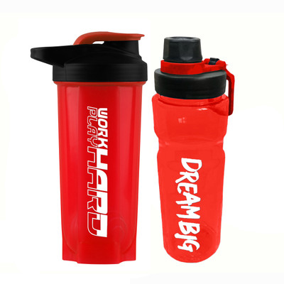 TRUE INDIAN 700 ml Plastic Shaker(Pack of 2, Red)