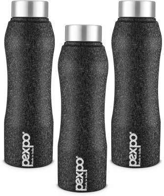 pexpo 750 ml Fridge Stainless Steel Water Bottle, Bistro 750 ml Bottle(Pack of 3, Black, Steel)