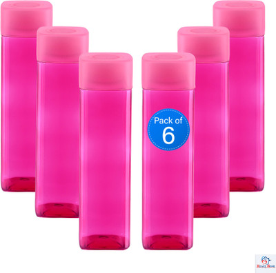 Heart Home 1000 ml Plastic Bottle(Pack of 6, Pink)