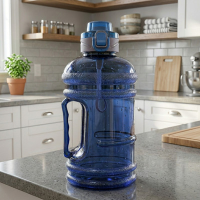 khodal Water Bottle Handle & Fliptop Sports Gallon Shaker for Gym 2500 ml Plastic 2500 ml Plastic Bottle(Pack of 1, Blue)