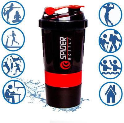 Spider Mart 500 ml Plastic Shaker(Pack of 1, Red)