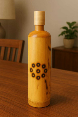 bamboocrafts 1000 ml Bamboo Bottle(Pack of 1, Brown)