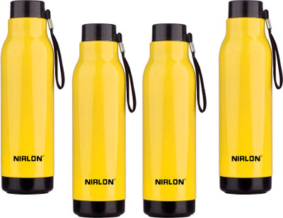 NIRLON 480 ml Steel Bottle(Pack of 4, Yellow)