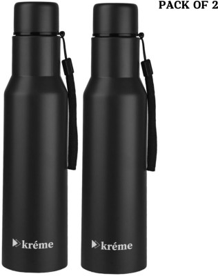 Kreme SLUSH BLK 750ML PK2 750 ml Bottle(Pack of 2, Black, Steel)