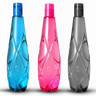 Stysol Wonderful Set of 3 Fridge Water Bottles 1000 ml Bottle(Pack of 6, Multicolor, Plastic)