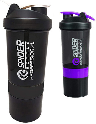 TRUE INDIAN 500 ml Plastic Shaker(Pack of 2, Black)