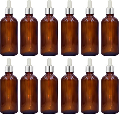 HouseOfCommon 100 ml Glass Bottle(Pack of 12, Brown)