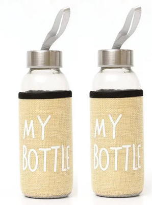 UNDERZONE 500 ml Glass Bottle(Pack of 2, Clear, Multicolor)
