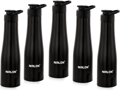 NIRLON 1000 ml Steel Bottle(Pack of 5, Black)