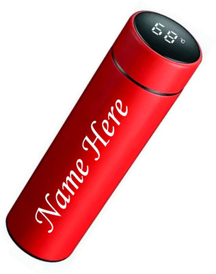 UJJi Name Printed Temperature Display Bottle 500 ml Bottle(Pack of 1, Red, Steel)