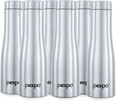 pexpo 970 ml Steel Bottle(Pack of 6, Silver)