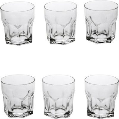 Somil (Pack of 6) Multi Purpose Party Designer Glass Set_098716 Glass Set Water/Juice Glass(330 ml, Glass, Clear)