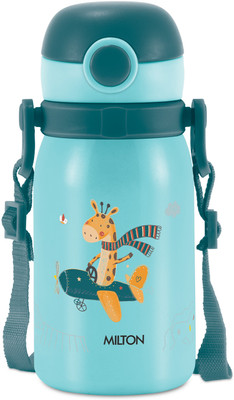 MILTON Companion 300 Insulated One Click Open Flip Lid Water Bottle 275 ml with Straw 275 ml Bottle(Pack of 1, Blue, Plastic)