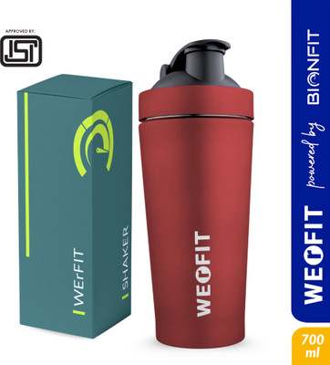 WErFIT 700 ml Steel Shaker(Pack of 1, Red)