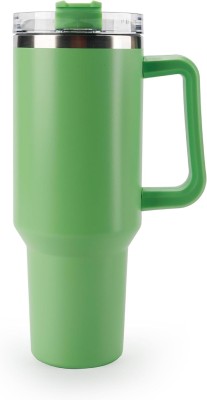 SEAHAVEN Tumbler with Handle and Straw Lid Insulated Reusable Water Bottle Travel Mug 1200 ml Bottle(Pack of 1, Light Green, Plastic)