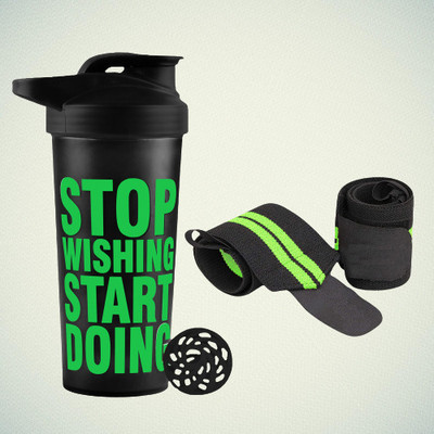 TRUE INDIAN 700 ml Plastic Shaker(Pack of 2, Green)