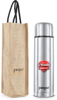 pexpo 1000 ml Steel Flask(Pack of 1, Silver)