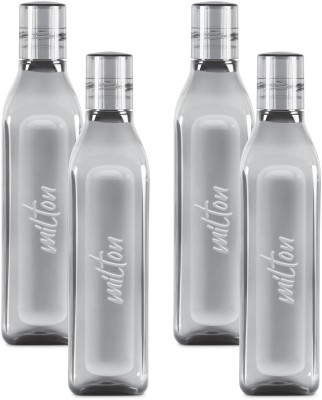 MILTON Prive Pet Water bottle, Set of 4, 1 Litre Each, Grey | BPA Free | Leak Proof 1000 ml Bottle(Pack of 4, Grey, Plastic)