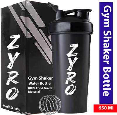 ZYRO 650 ml Plastic Shaker(Pack of 1, Black)