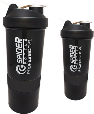 TRUE INDIAN 500 ml Plastic Shaker(Pack of 2, Black)
