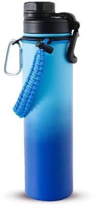 KUBER INDUSTRIES Water Bottle with Rope|Hot & Cold Water Bottle|720 ML|LX-230604|Aqua Blue 720 ml Bottle(Pack of 1, Blue, Steel)