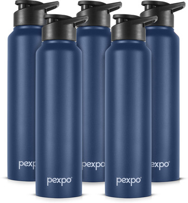 pexpo 950 ml Steel Bottle(Pack of 5, Blue, Black)