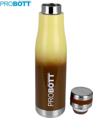 PROBOTT Thermosteel Vacuum Flask Hot & Cold Water Bottle 500ml -Brown Yellow_F 501 ml Flask(Pack of 1, Brown, Steel)