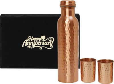 INTERNATIONAL GIFT 1000 ml Copper Bottle With Drinking Glass(Pack of 1, Copper)