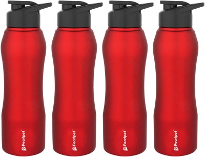 Pearlpet Procasa S90 Sportskool Slim Stainless Steel Single Wall 750 ml Bottle(Pack of 4, Red, Steel)