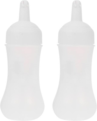Lellow Plastic Ketchup Squeeze Bottle,Condiment Dispenser For Sauce Vinegar Oil Cruet 280 ml Bottle(Pack of 2, White, Plastic)