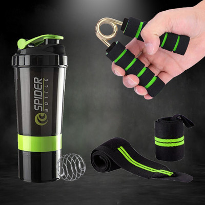 TRUE INDIAN 500 ml Plastic Shaker(Pack of 3, Green)
