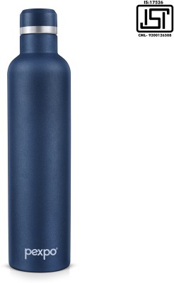 pexpo 24 Hrs Hot & Cold ISI Certified, Oreo Vacuum insulated Water Bottle 1000 ml Flask(Pack of 1, Blue, Steel)