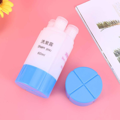 maa creation Travel Bottle 4 in 1 Refillable Toiletry Container for Shampoo Lotions 60 ml Bottle(Pack of 1, Multicolor, Plastic)