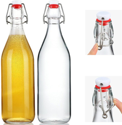 riddhi traders 1000 ml Glass Bottle(Pack of 2, Clear)