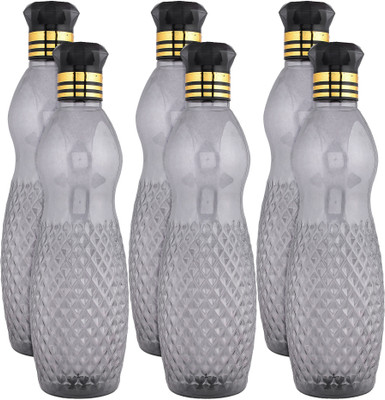KUBER INDUSTRIES 1000 ml Plastic Bottle(Pack of 6, Black)
