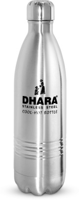 Dhara Stainless Steel 24 PLUS Double Wall Vacuum Insulated 24 Hours Hot and Cold Thermosteel Flask 1000 ml Bottle(Pack of 1, Silver, Steel)