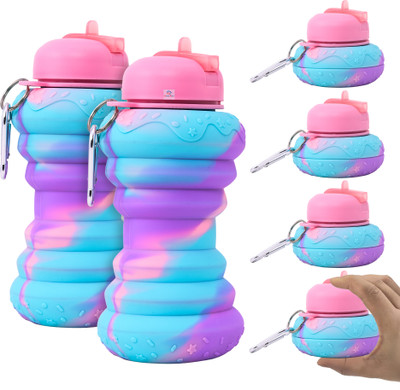 Heart Home 600 ml Silicone Bottle(Pack of 6, Pink)