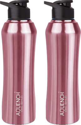 AQUENCH 1000 ml Steel Sipper(Pack of 2, Pink)