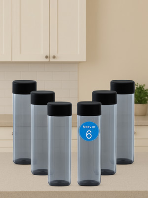 KUBER INDUSTRIES 1000 ml Plastic Bottle(Pack of 6, Black)